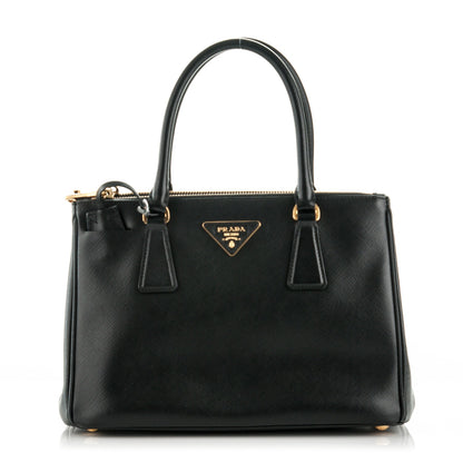 Prada Saffiano Small Galleria Double Zip Tote Black 1 of 9