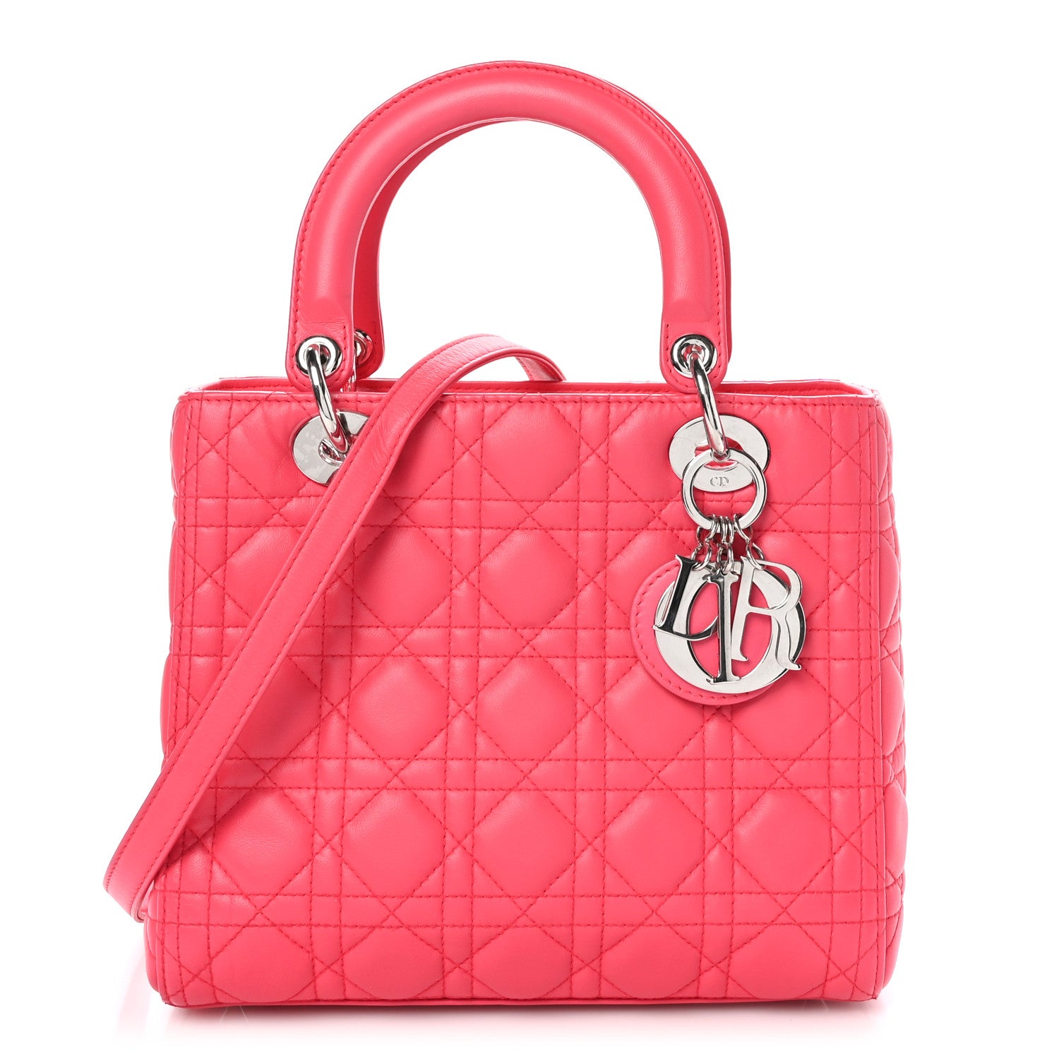 Christian Dior Lambskin Cannage Medium Lady Dior Fuchsia 1 of 11