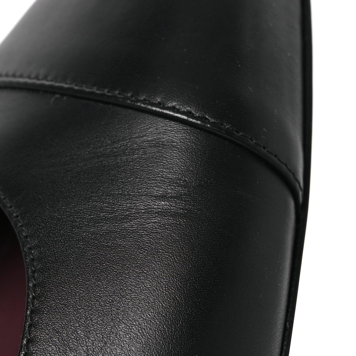 Lambskin Cap Toe CC Uniform Ballerina Flats 38 Black