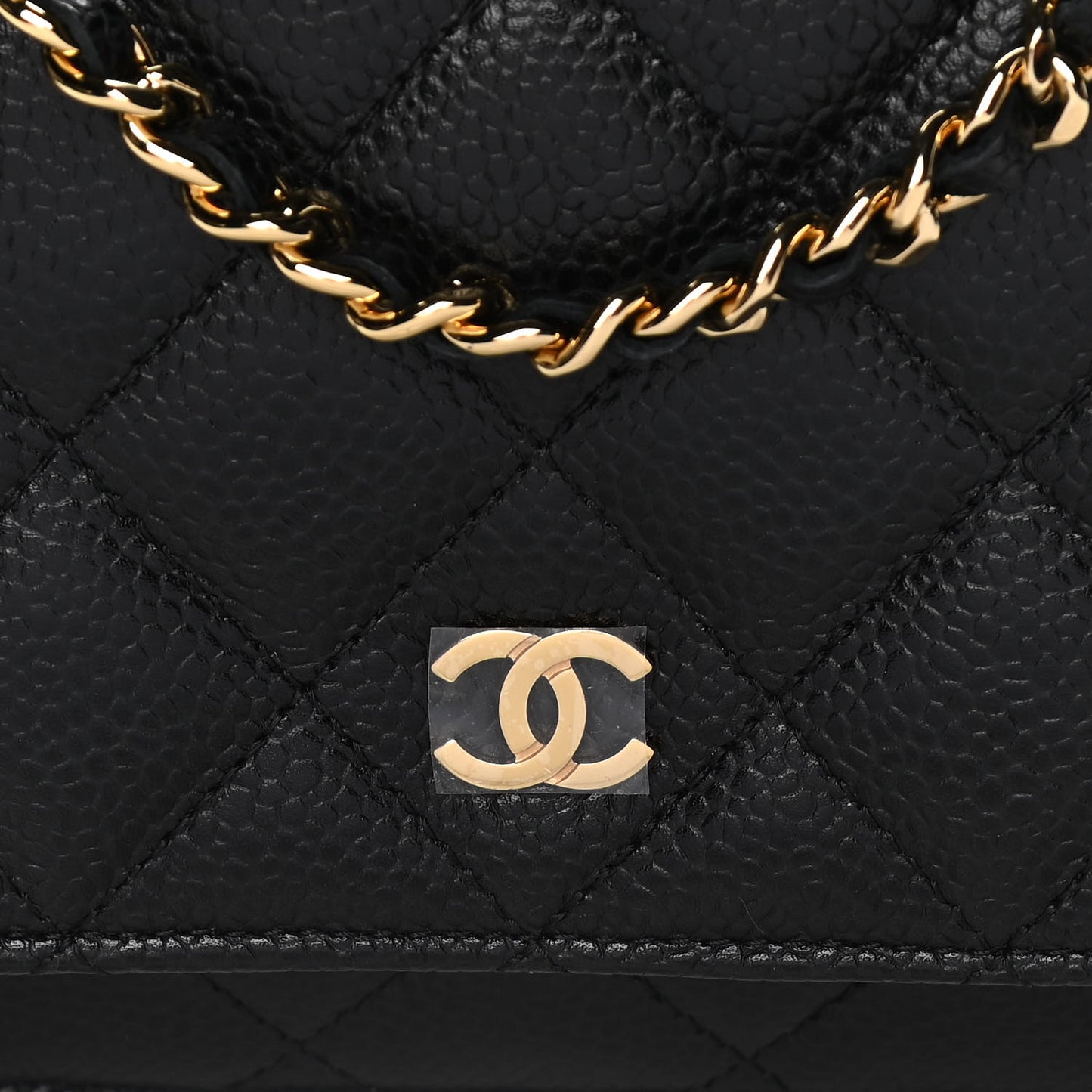 Caviar Quilted Wallet On Chain WOC Black