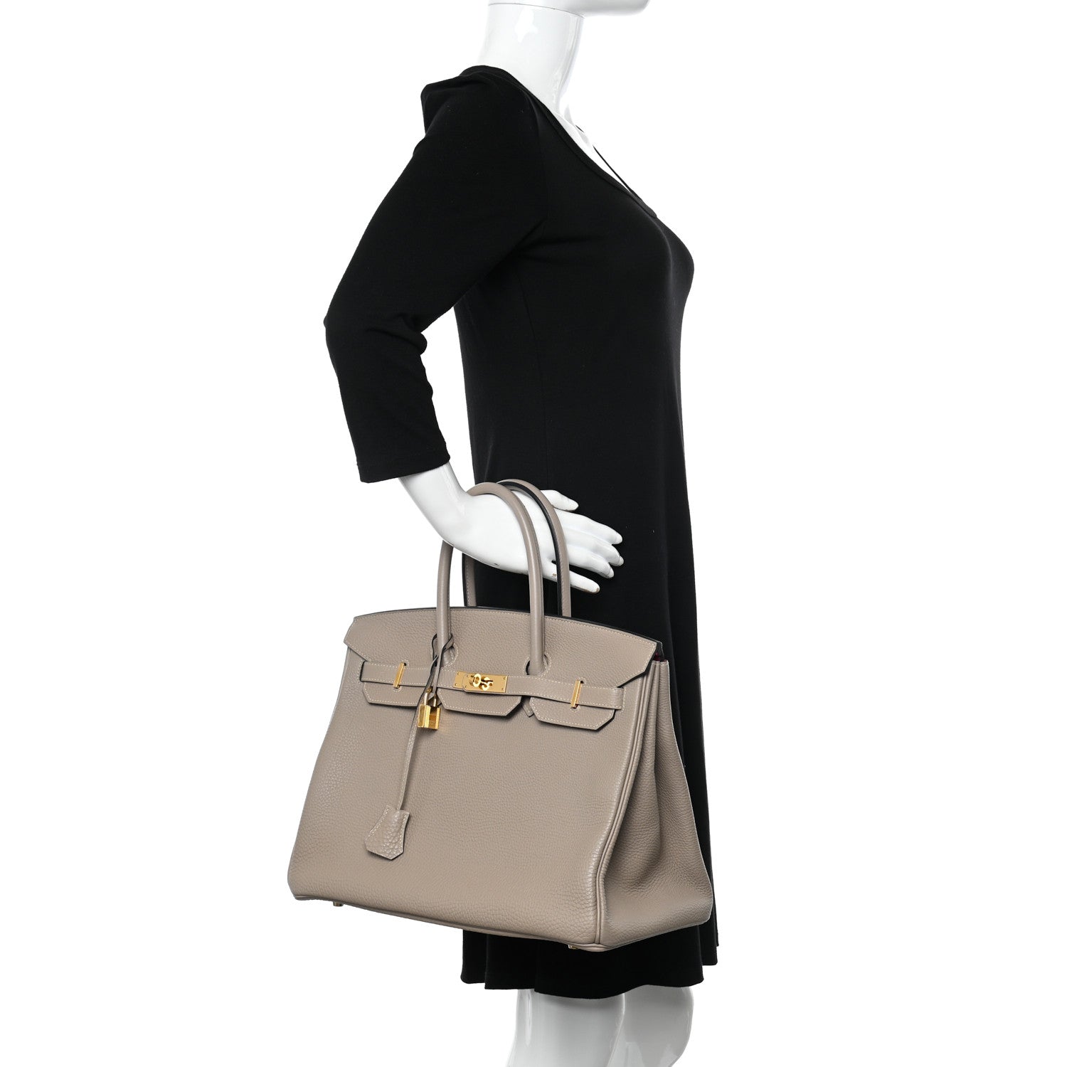 Hermes Togo Horseshoe Birkin 35 Gris Tourterelle Rose Tyrien 2 of 12