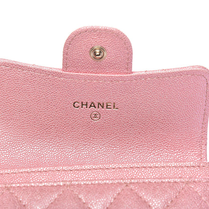 Chanel Iridescent Caviar Quilted Flap Card Holder Rose Pink 6 of 9