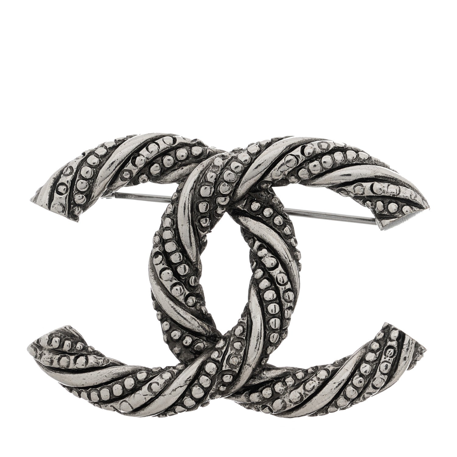 Chanel Ruthenium Twisted CC Brooch 1 of 5