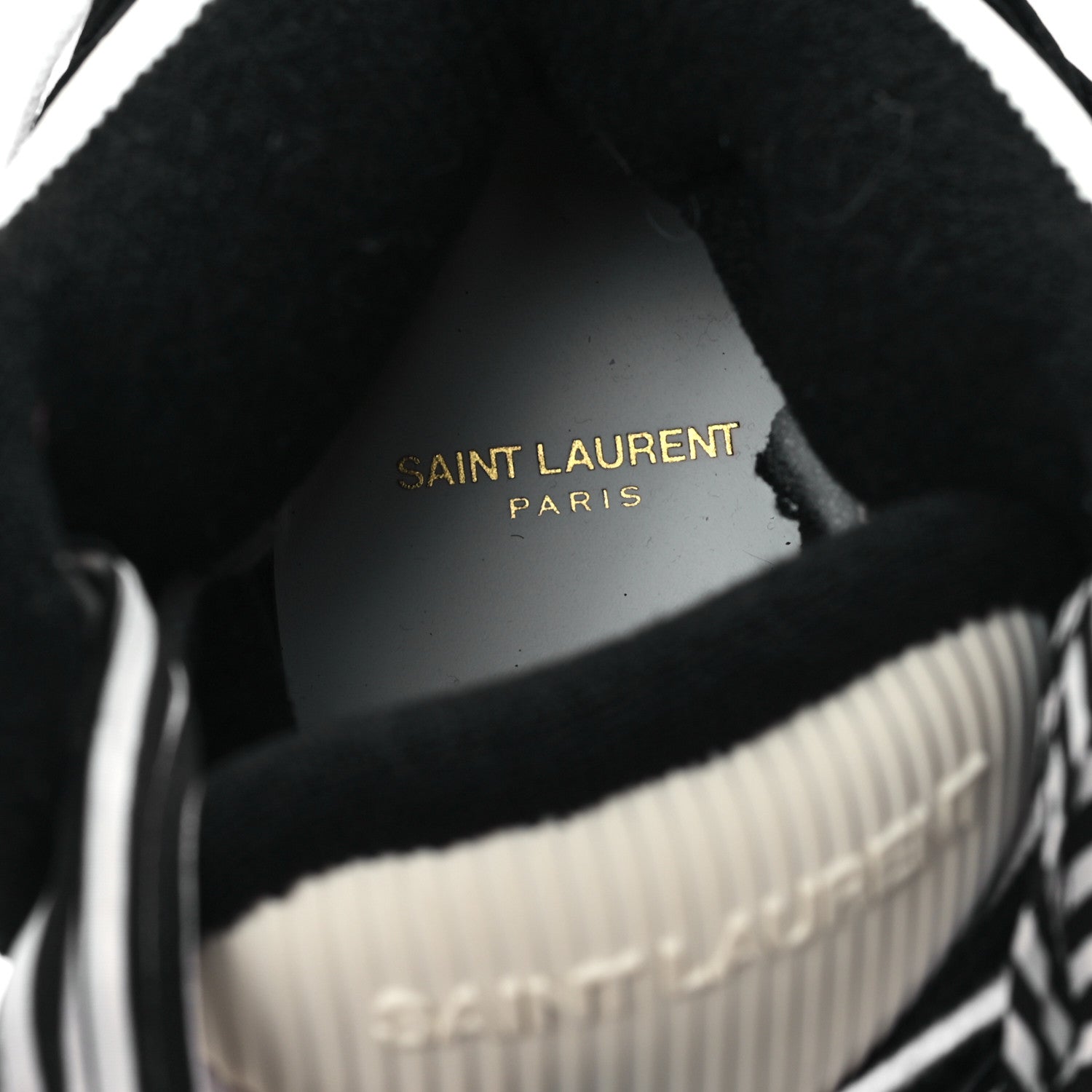 Saint Laurent Calfskin Smith High Top Sneakers 40 White Black 8 of 10