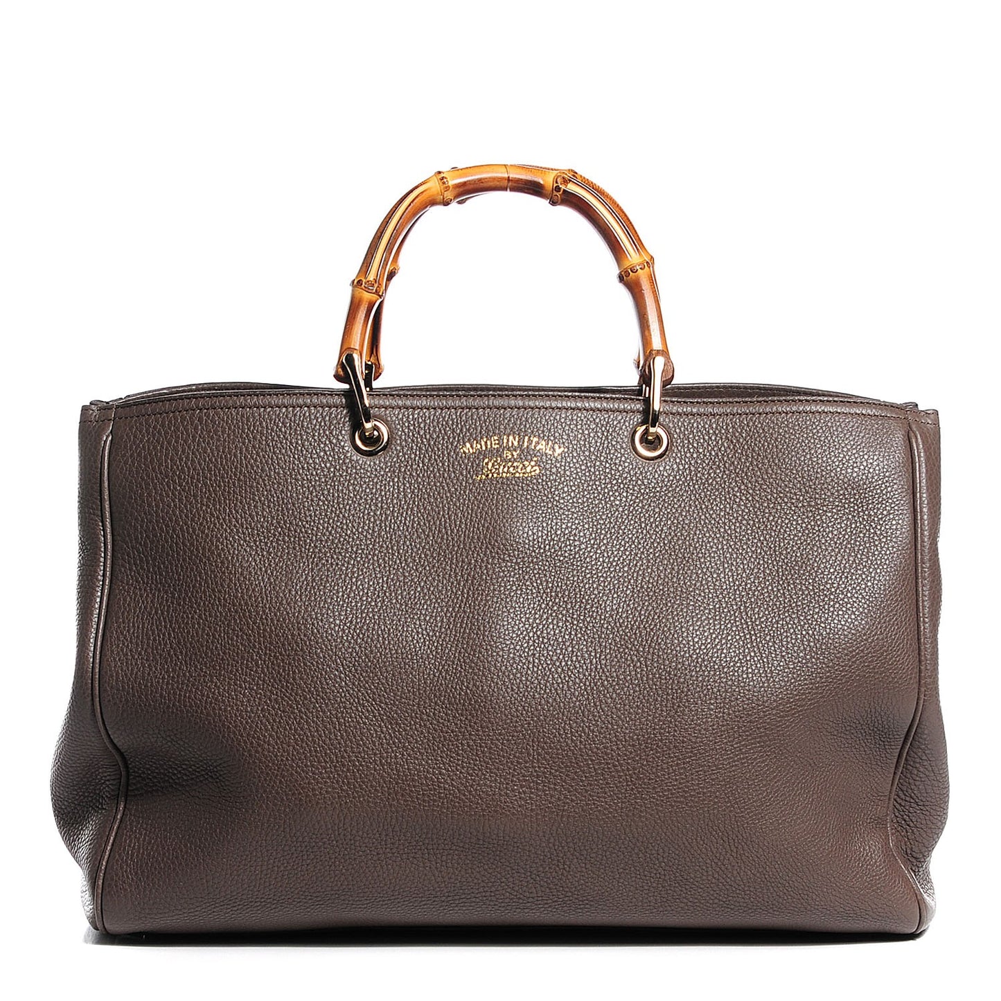 Calfskin Large Bamboo Shopper Tote Grey Field