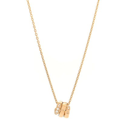Bulgari 18K Yellow Gold Diamond Serpenti Viper Demi Pave Pendant Necklace 1 of 5