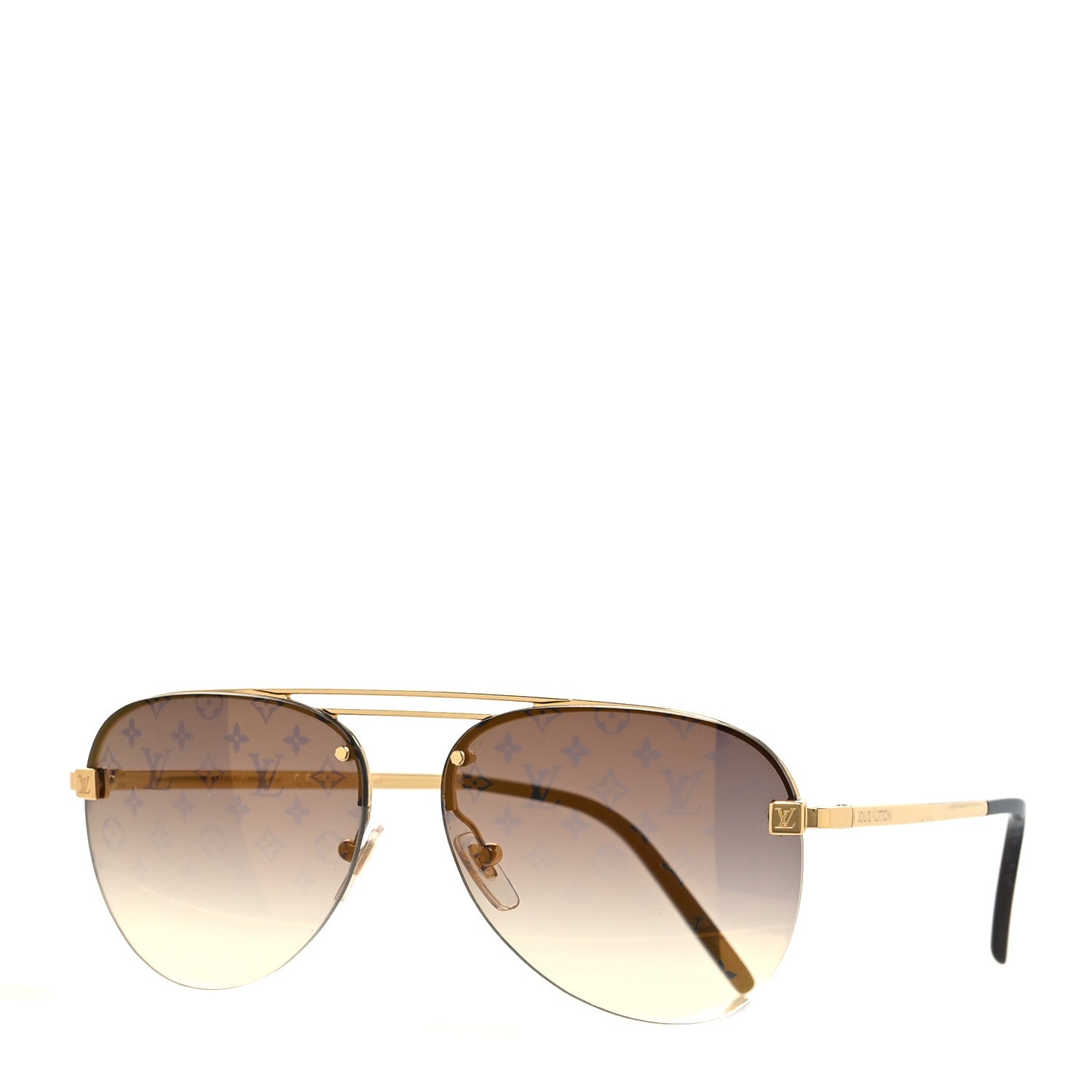 Louis Vuitton Metal Clockwise Sunglasses Z1020W Gold 1 of 7