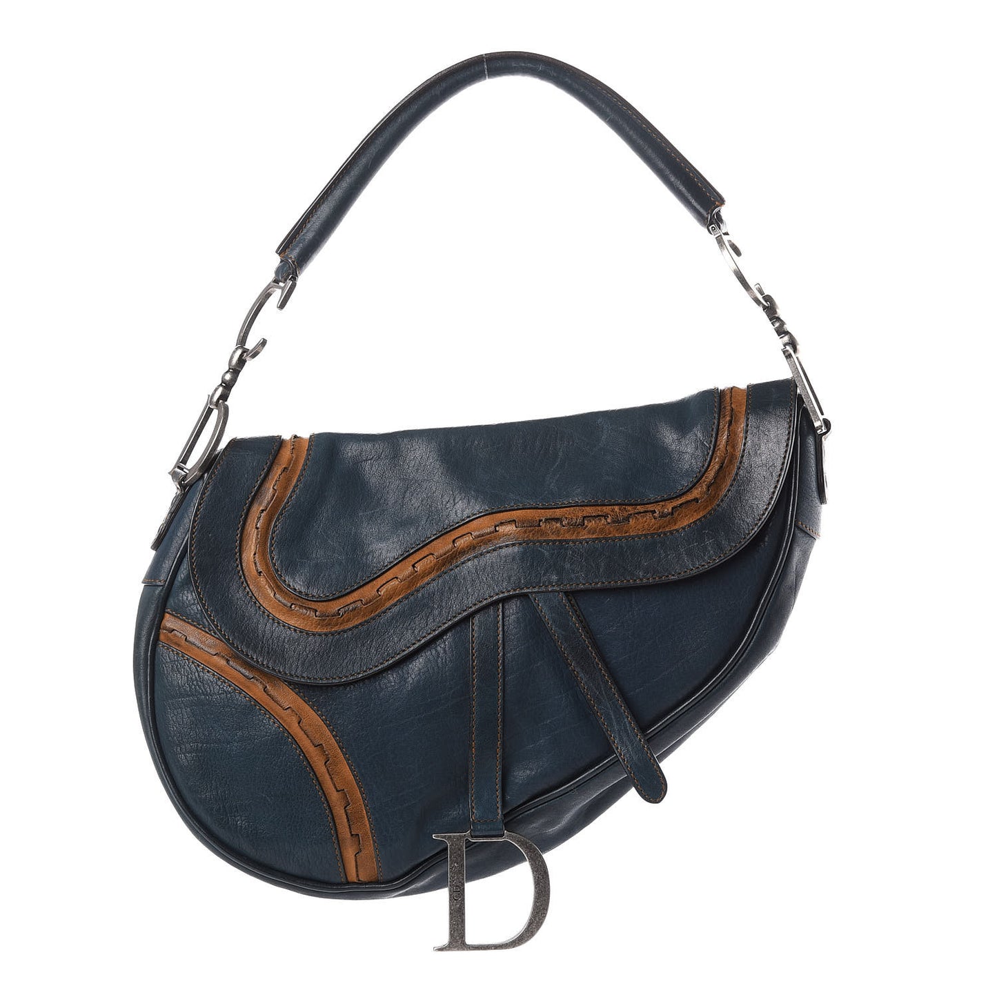 Calfskin Gaucho Saddle Bag Blue