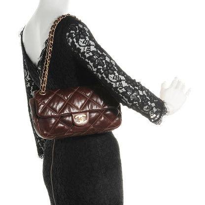 Chanel Lambskin Bubble Quilt Flap Bag Brown 10 of 15