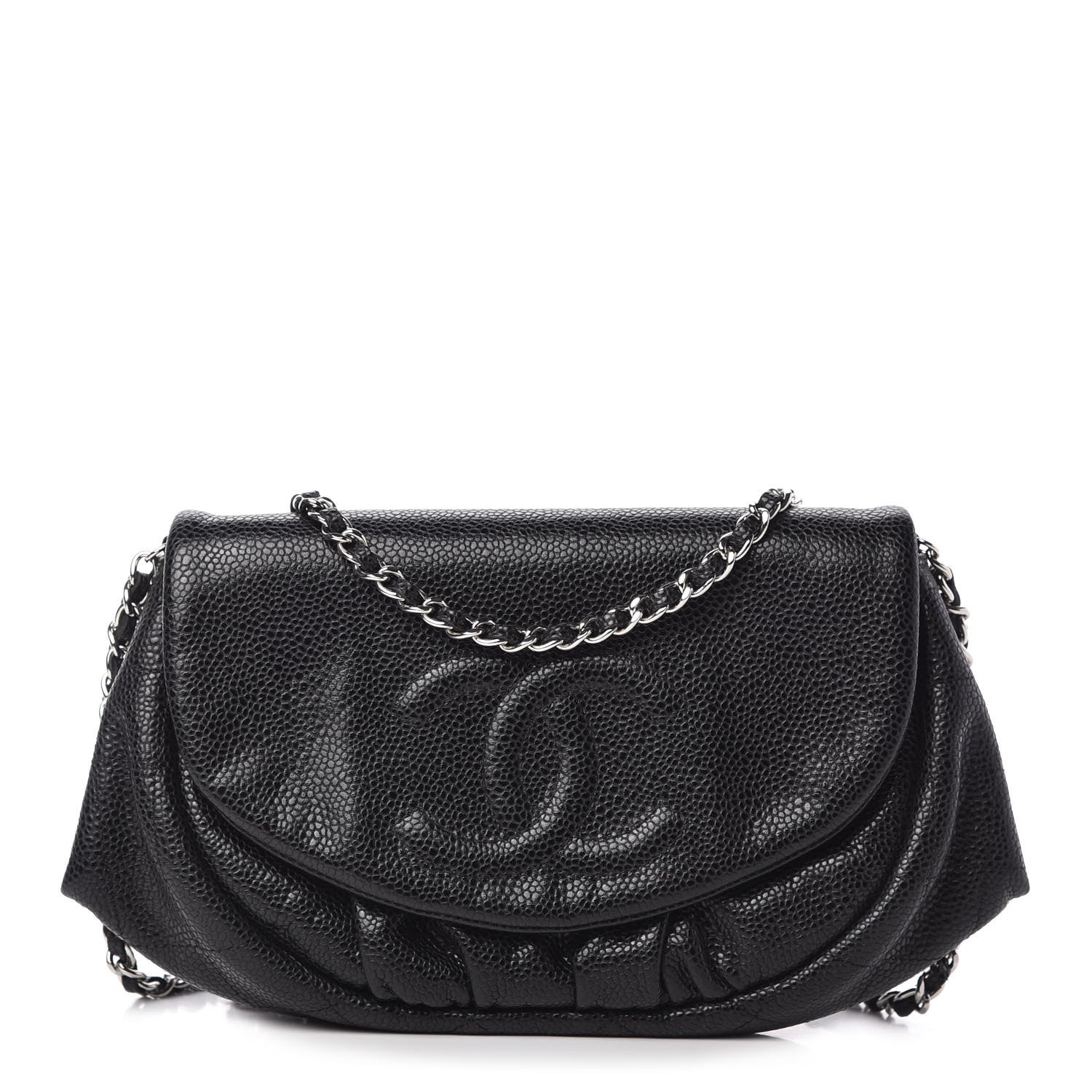 Chanel Caviar Half Moon Wallet On Chain WOC Black 1 of 10