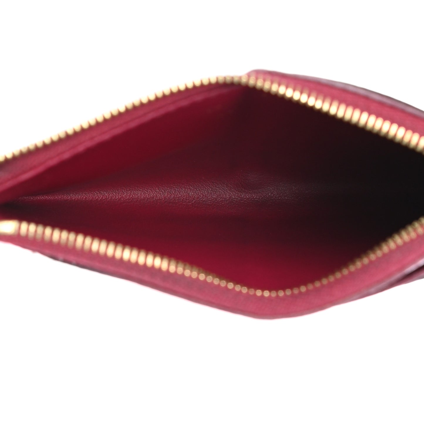 Monogram Zipped Card Holder Fuchsia