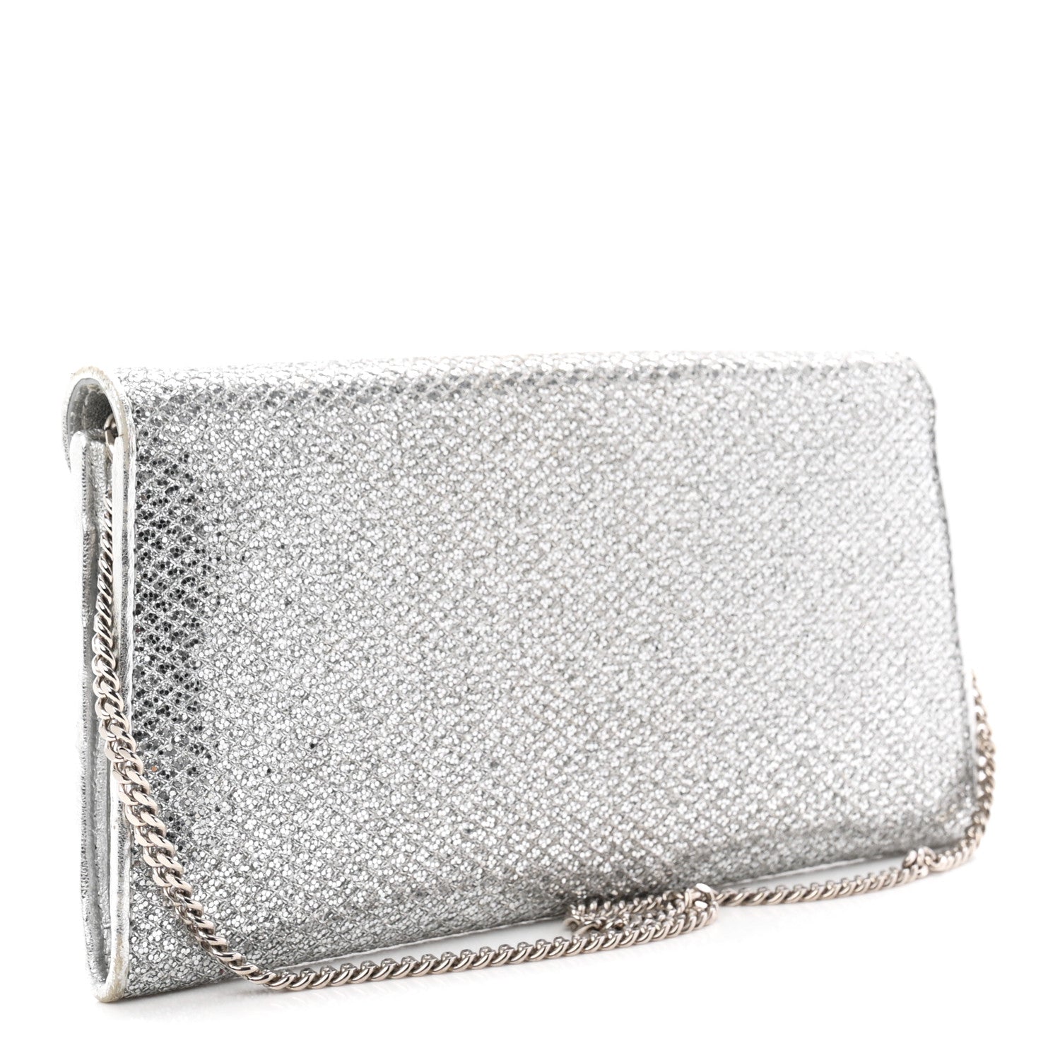 Jimmy Choo Glitter Margot Clutch Silver 3 of 10