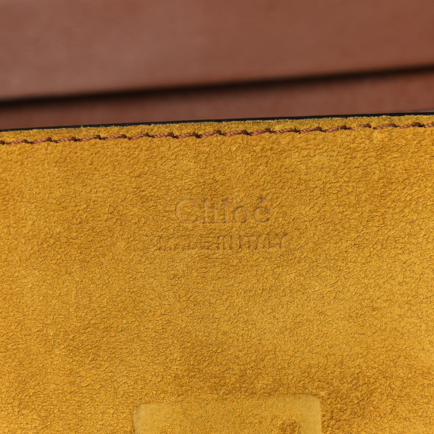 Chloe Suede Calfskin Patchwork Mini Drew Shoulder Bag Tobacco 6 of 10