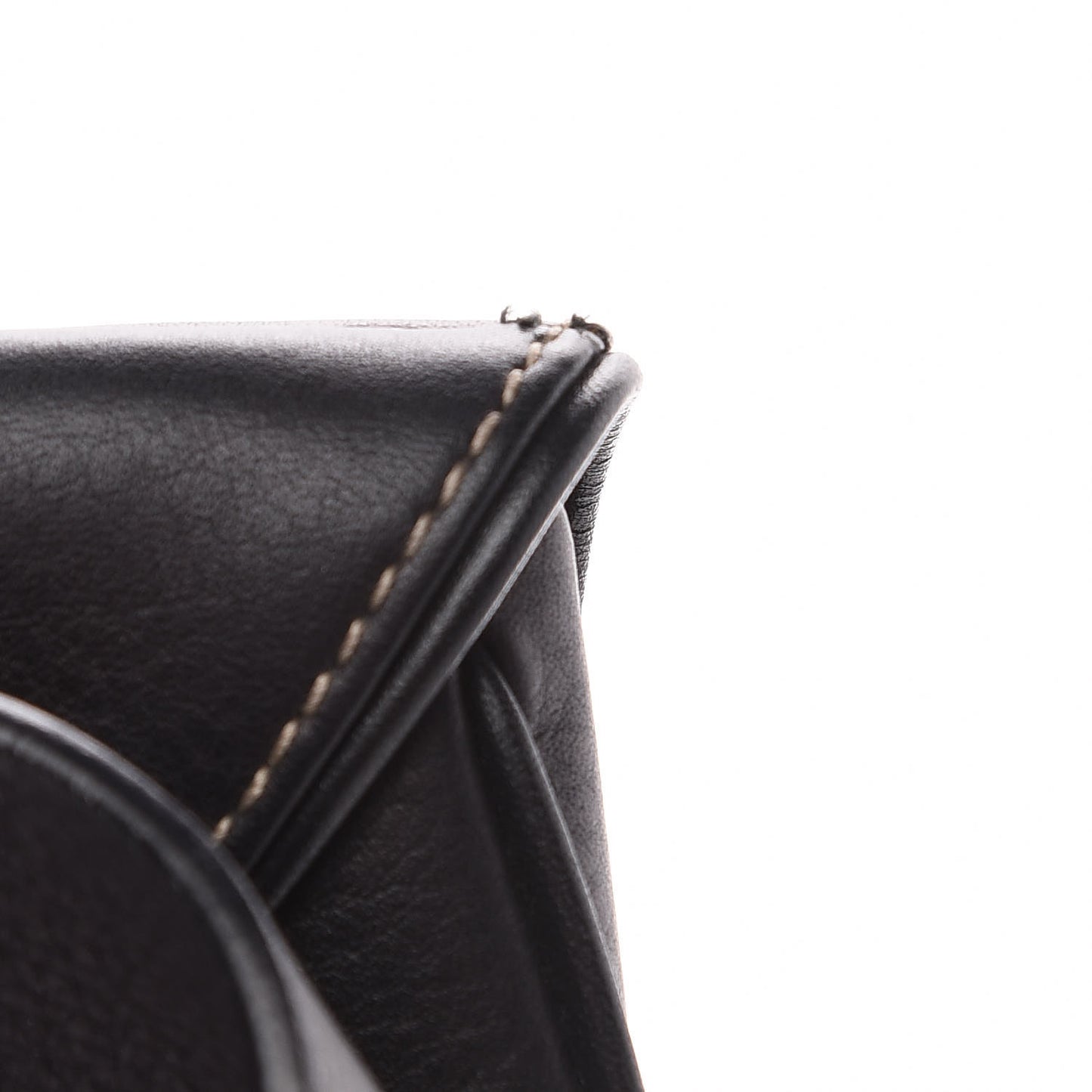 Grained Calfskin Saddle Belt Bag Black