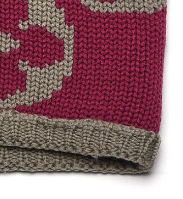 Louis Vuitton Wool Grand Froid Snood Scarf Dark Pink Grey 5 of 6