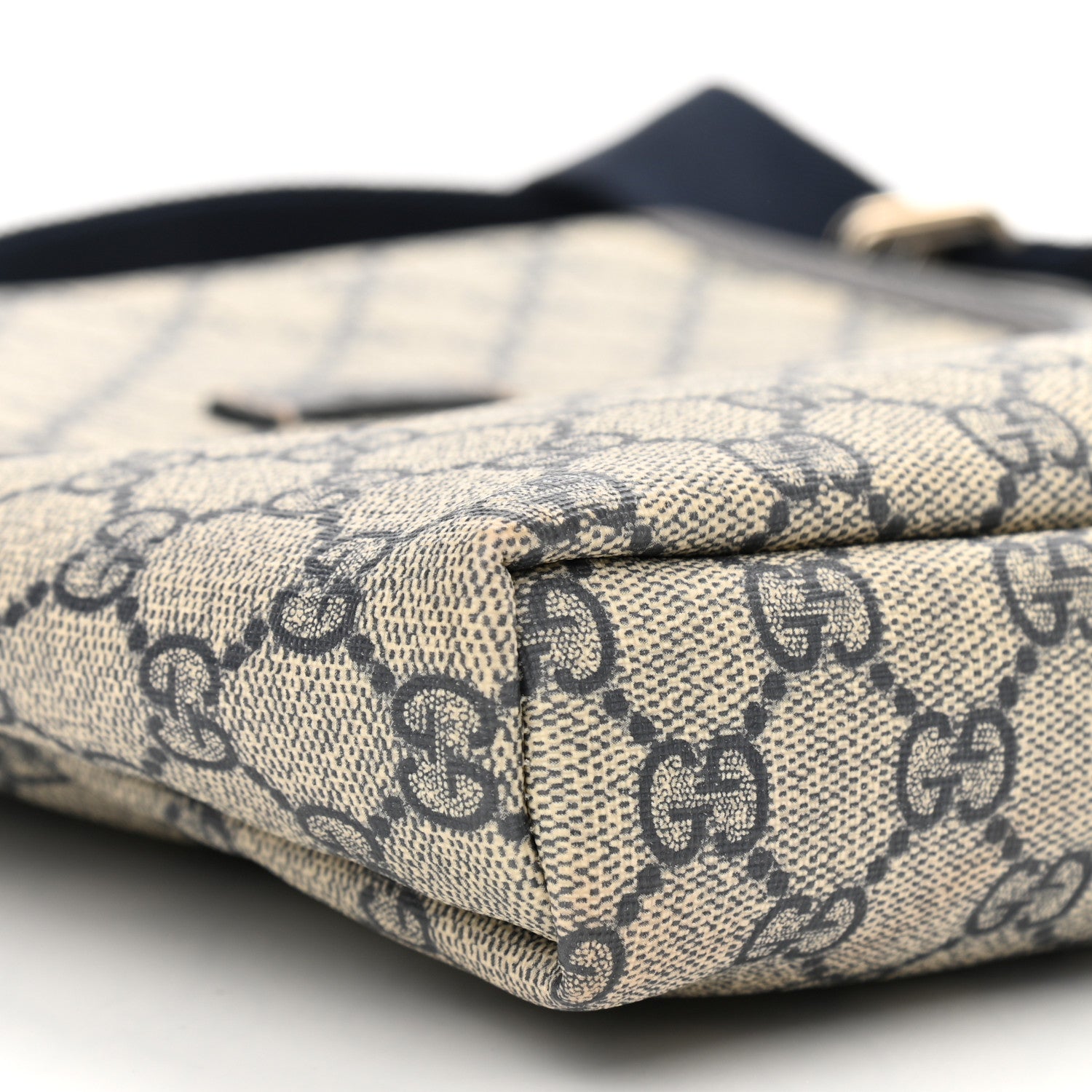 Gucci GG Plus Monogram Sellieria Calfskin Small Flap Messenger Bag Beige Blue 9 of 11