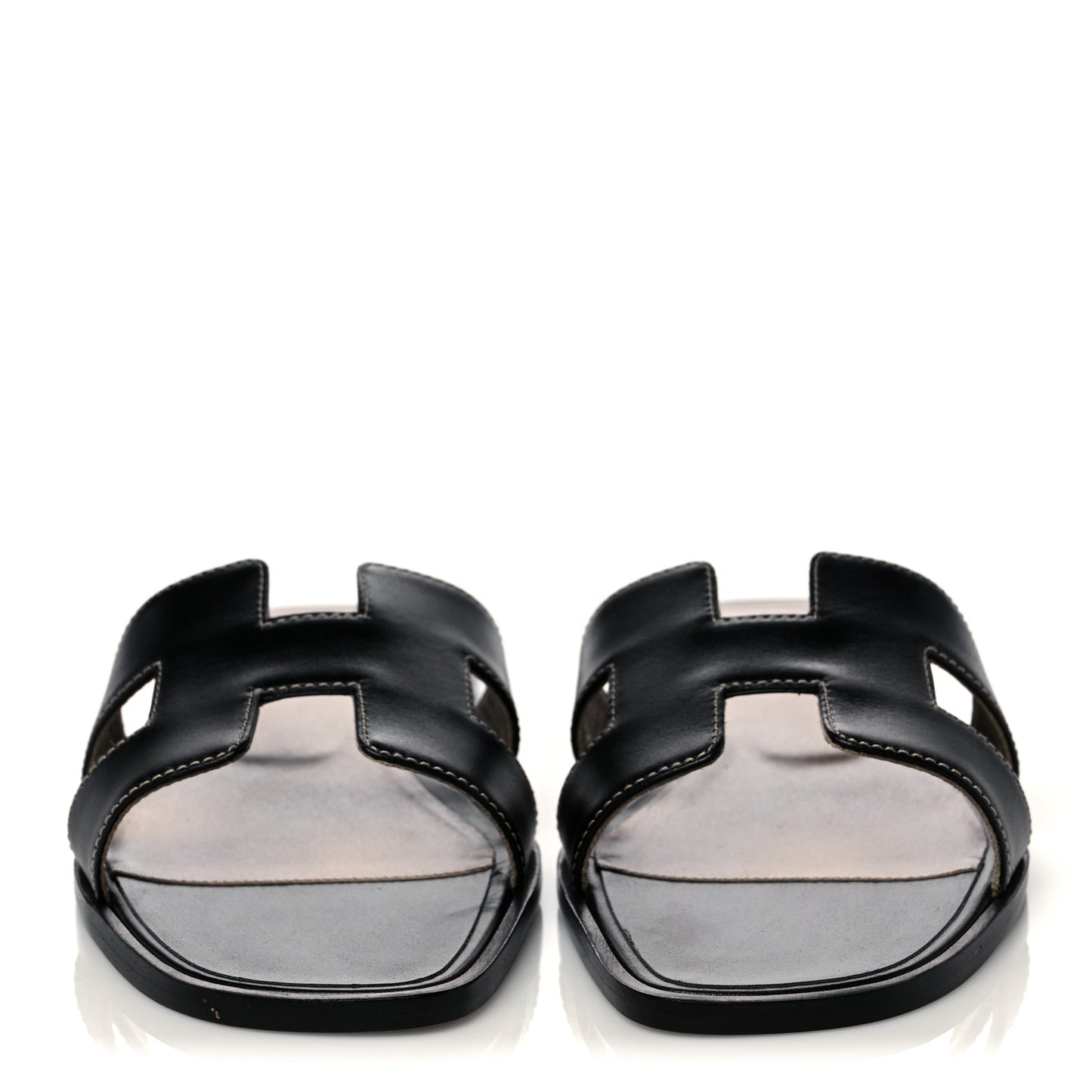 Box Calfskin Oran Sandals 39 Black