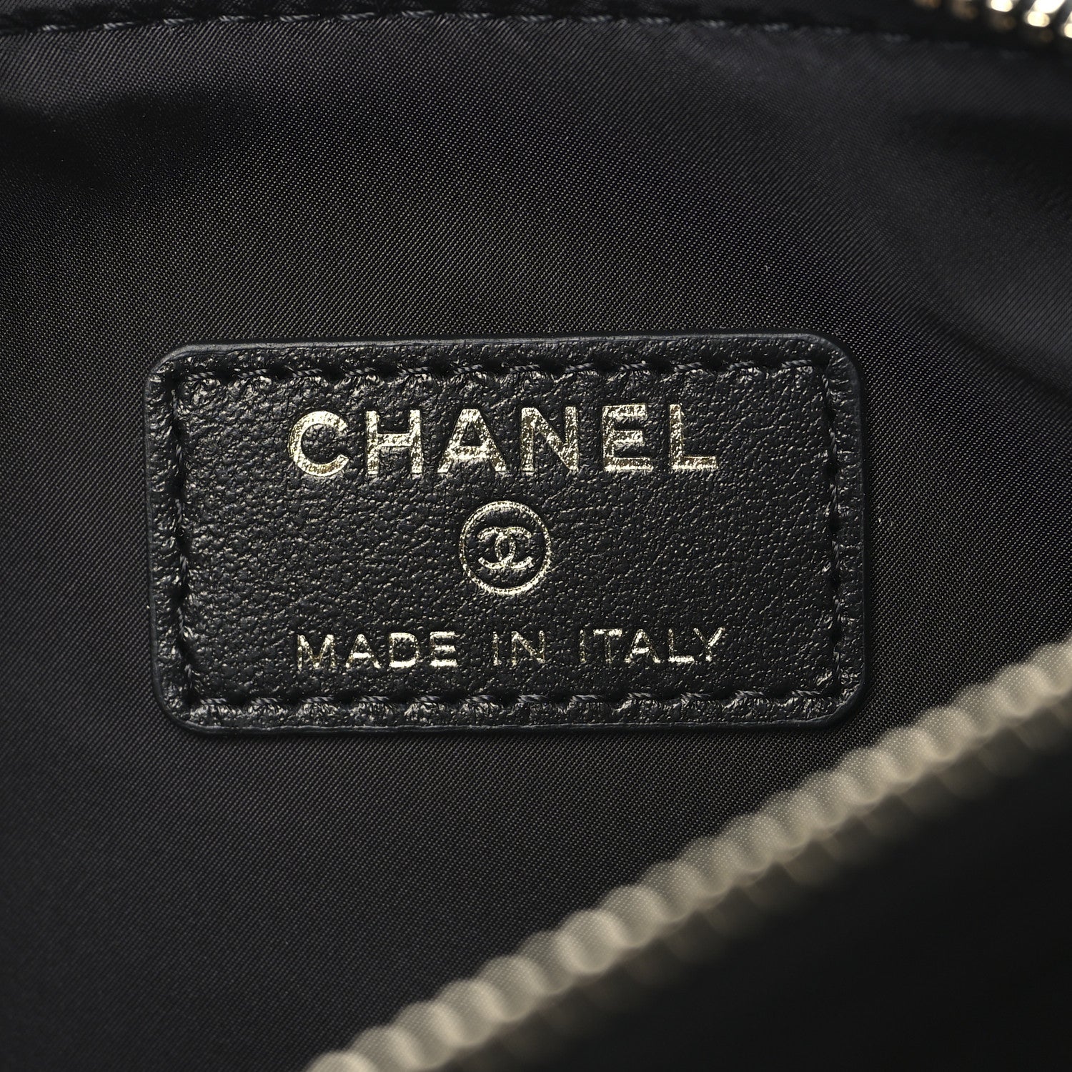 Chanel Velvet Effect Nylon Shiny Crumpled Calfskin Quilted Chanel 25 Clutch With Chain Black 6 of 12