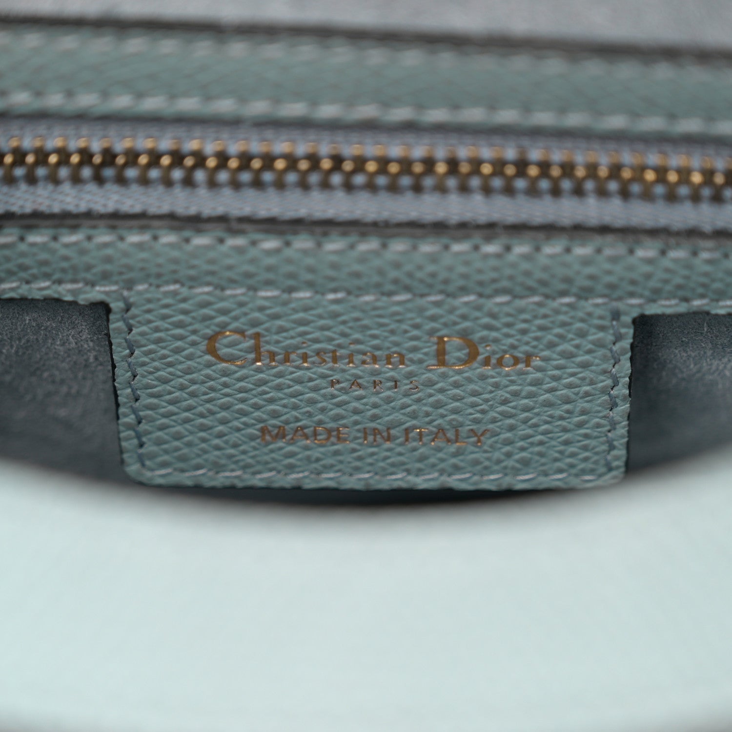 Christian Dior Grained Calfskin Saddle Bag Sky Blue 6 of 11
