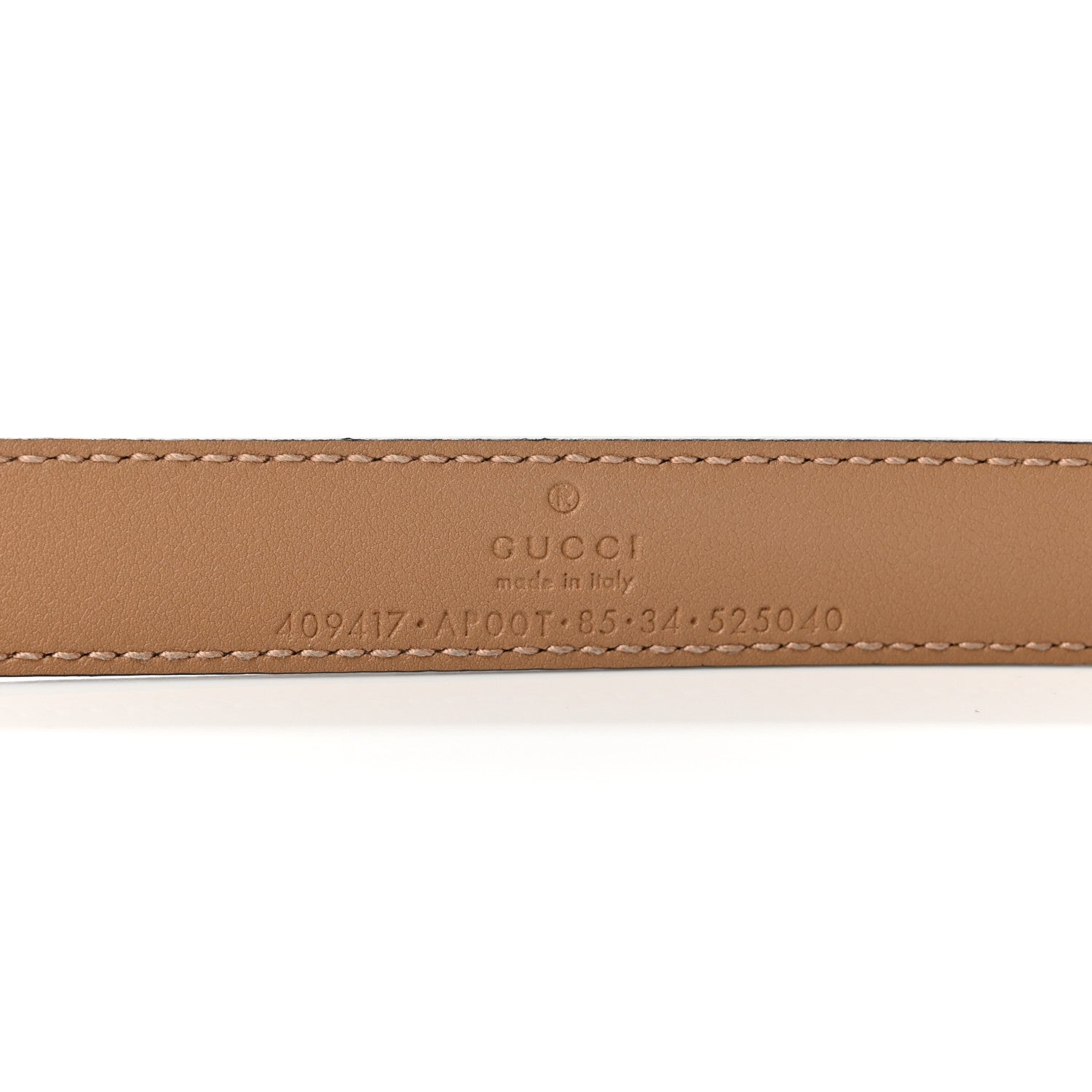 Gucci Moon Calfskin Double G 20mm Belt 85 34 Natural Tan 3 of 5