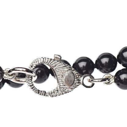 Chanel Ruthenium Crystal Baguette Pearl Beaded CC Long Necklace Black 4 of 5