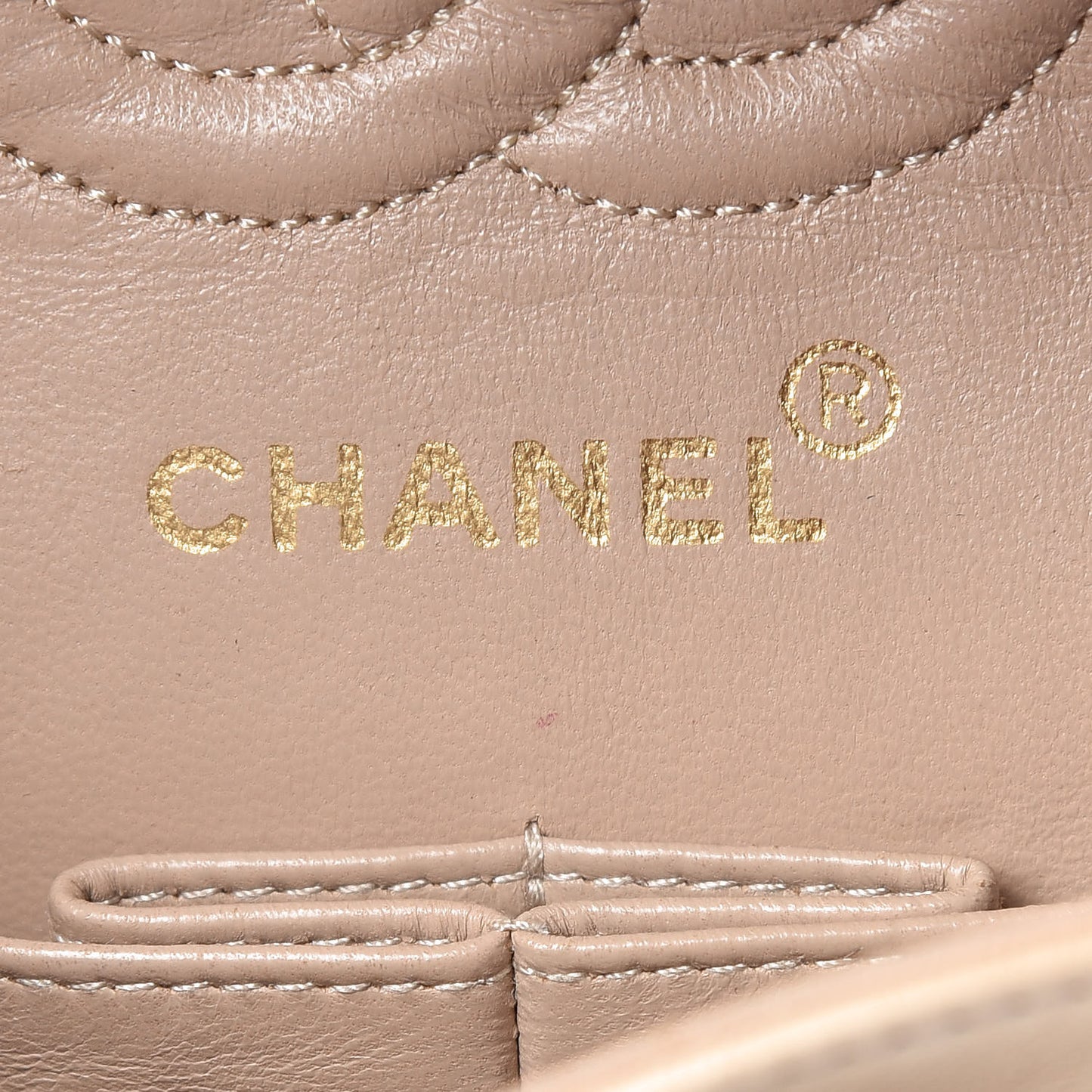 Lambskin Quilted Small Double Flap Beige