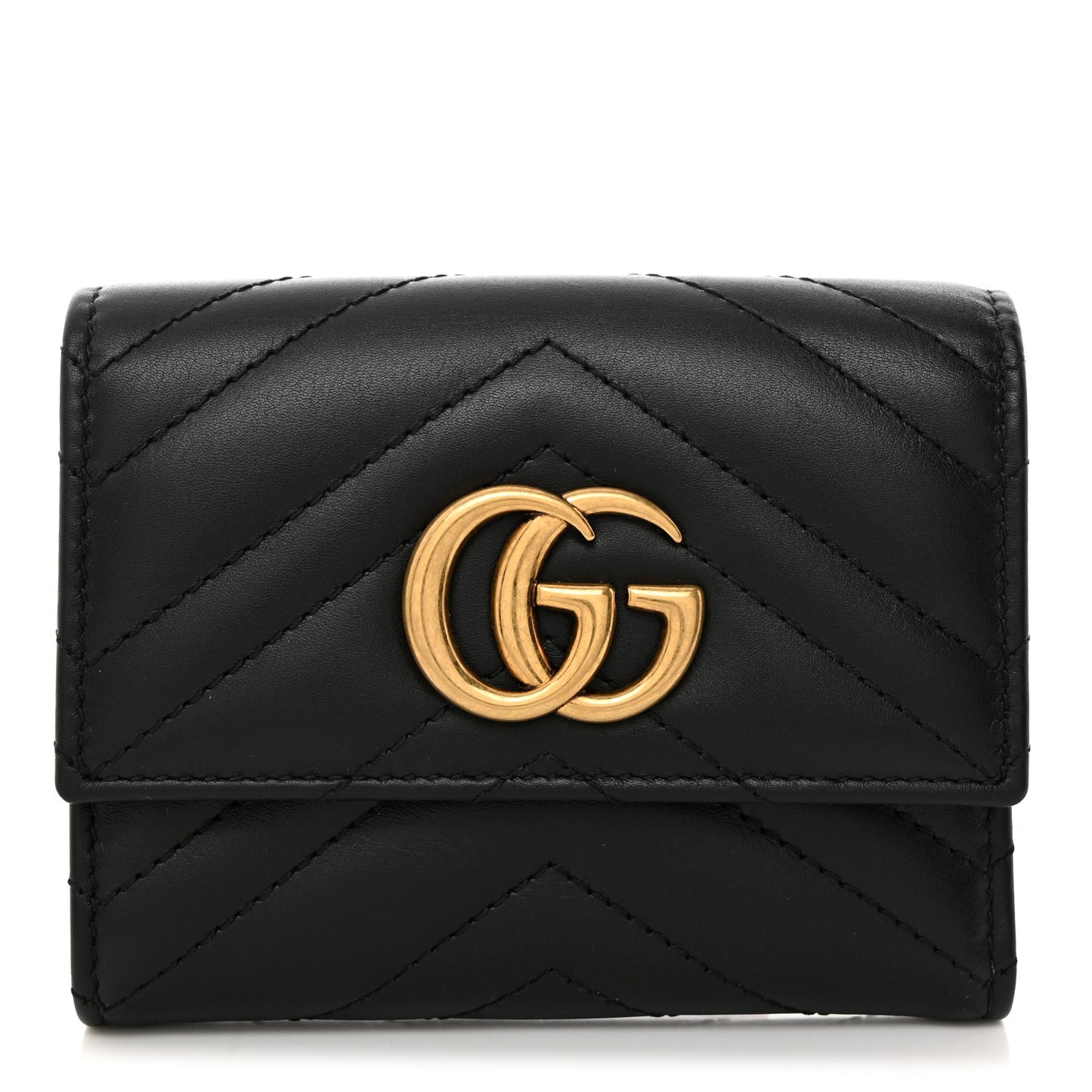 Calfskin Matelasse GG Marmont Wallet Black