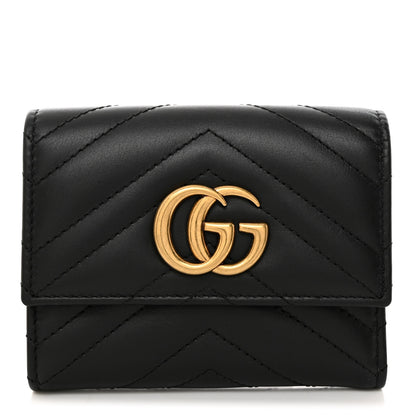 Gucci Calfskin Matelasse GG Marmont Wallet Black 1 of 8