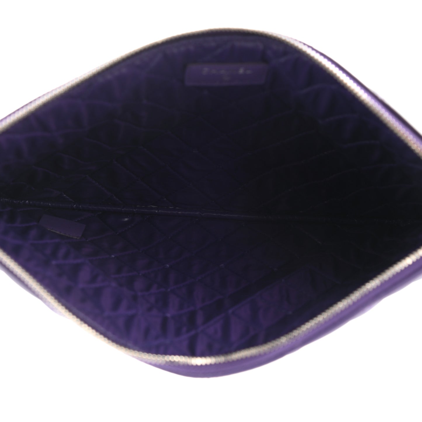 Lambskin Quilted Medium Cosmetic Case Purple