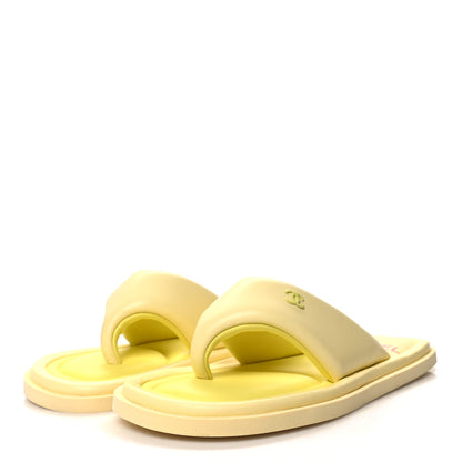 Chanel Lambskin Padded Pool Thong Sandals 41 Black 3 of 8