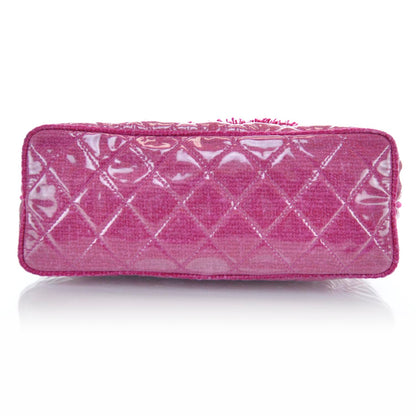 Chanel Vinyl Quilted Funny Tweed Tote Fuchsia 5 of 10