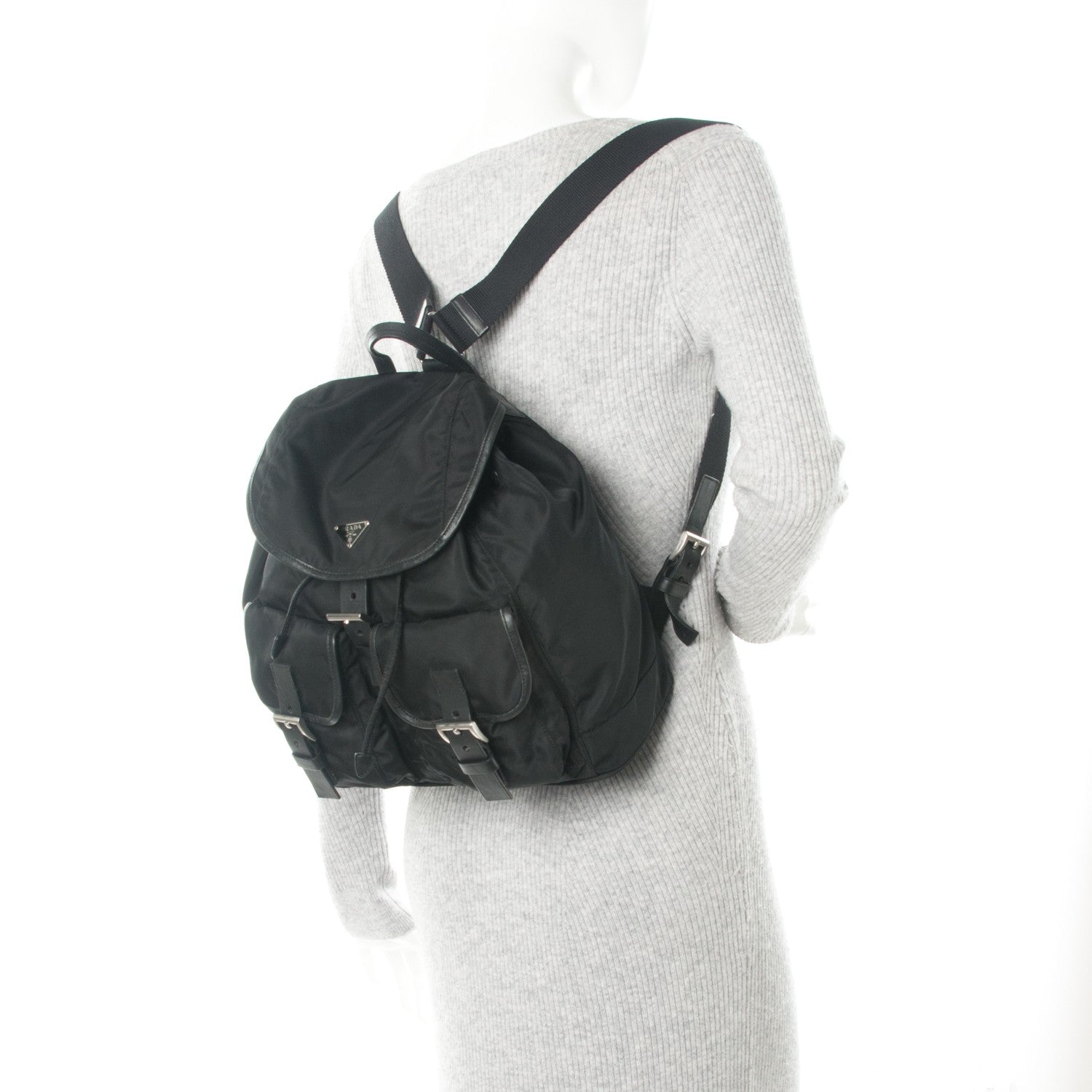 Prada Nylon Vela Medium Backpack Black 2 of 6