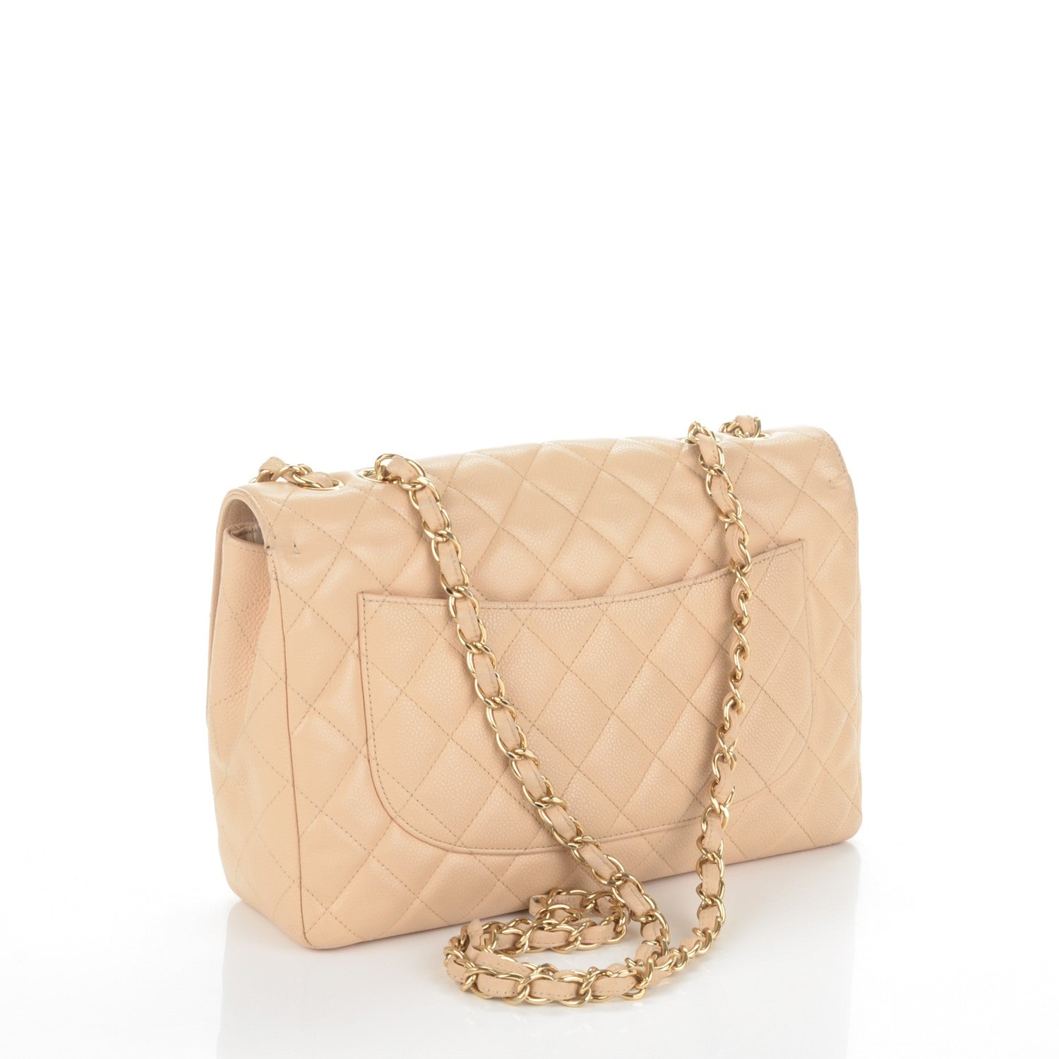 Chanel Caviar Quilted Jumbo Single Flap Beige 3 of 8