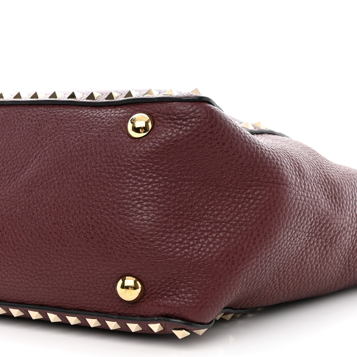 Pebbled Calfskin Medium Rockstud Tote Rubin