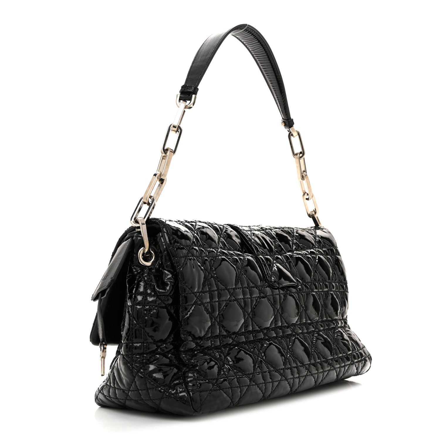 Christian Dior Patent Cannage New Lock Flap Black 3 of 14