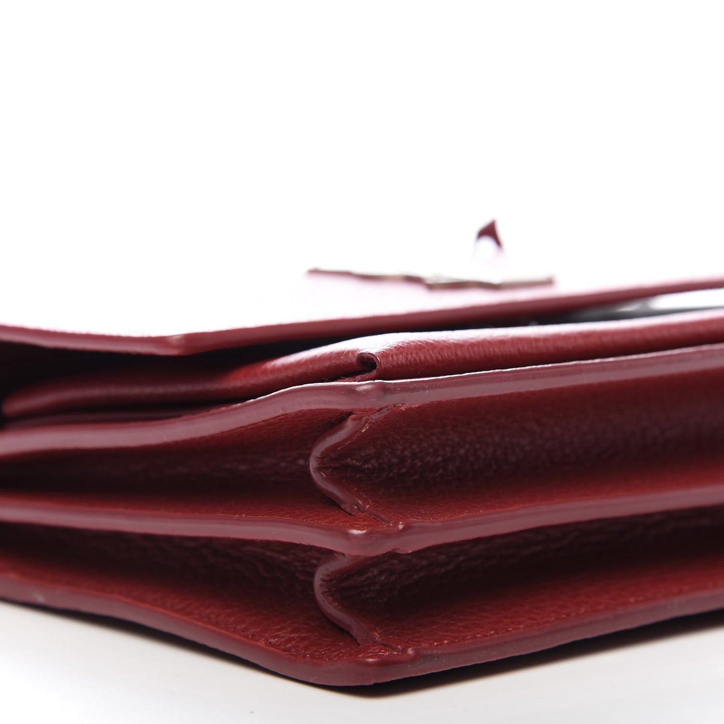 Grained Calfskin Medium Monogram Sunset Satchel Red