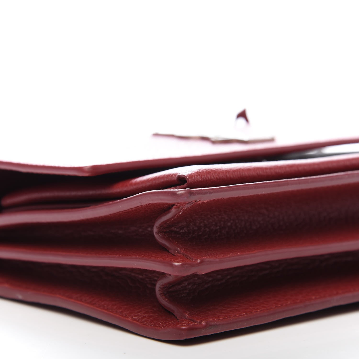 Saint Laurent Grained Calfskin Medium Monogram Sunset Satchel Red 6 of 10