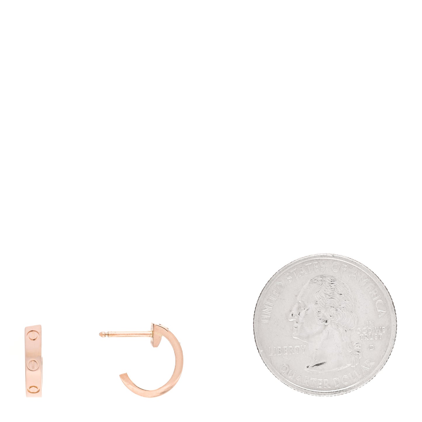 18K Pink Gold Small LOVE Hoop Earrings