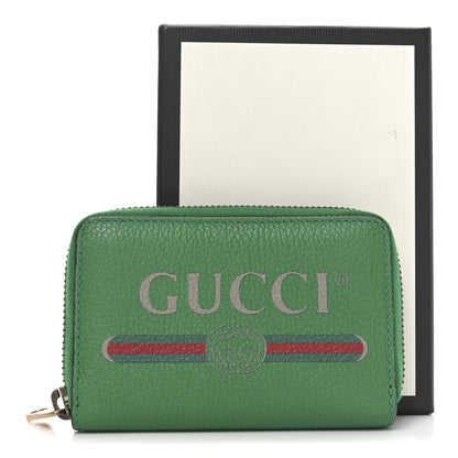Gucci Calfskin Logo Zip Around Card Case Green 7 of 7