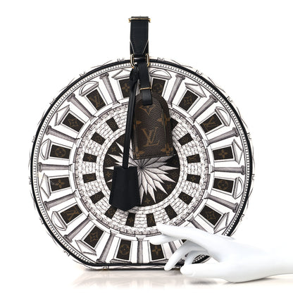Louis Vuitton X FORNASETTI Calfskin Architettura Petite Boite Chapeau White Black 2 of 9