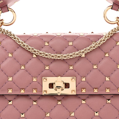 Valentino Garavani Lambskin Medium Rockstud Spike Shoulder Bag Antique Rose 7 of 11