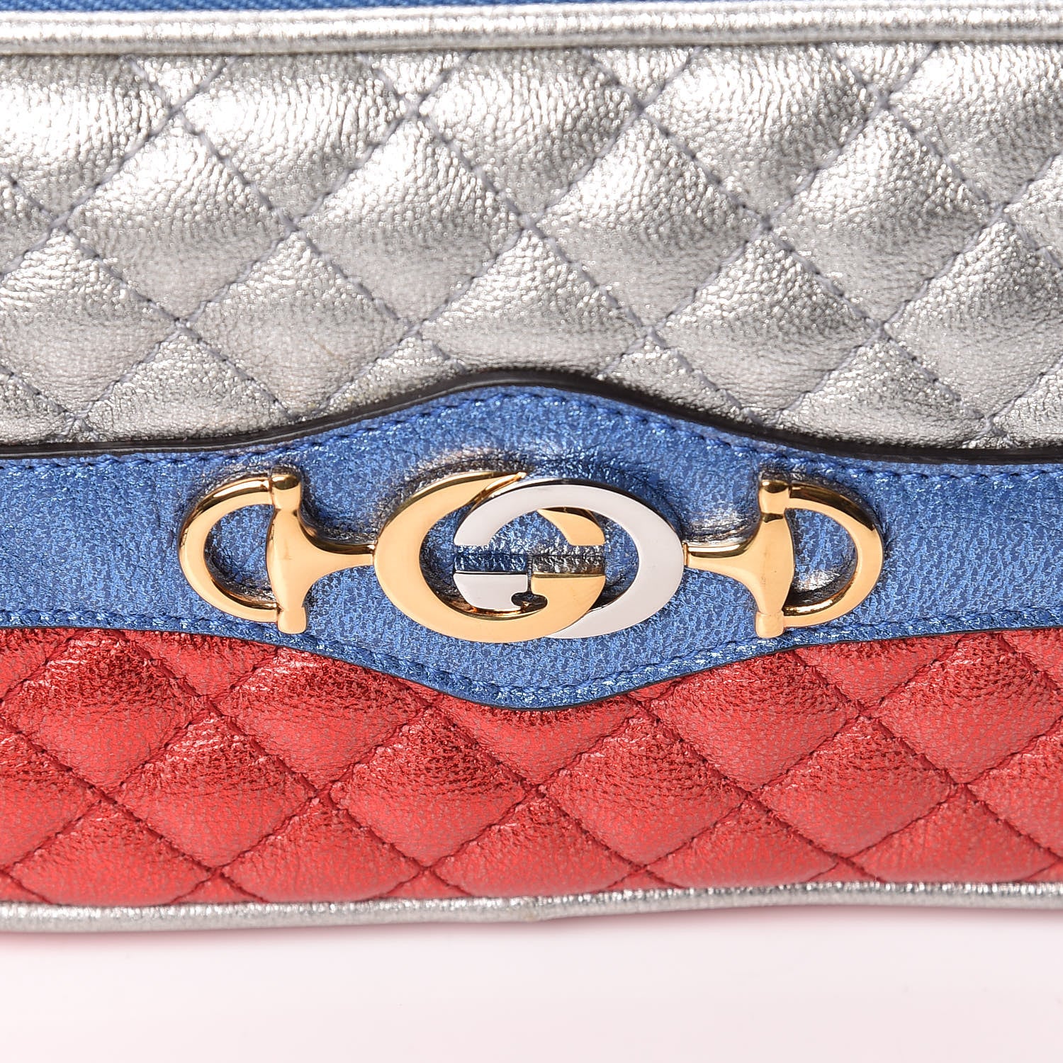 Gucci Laminated Nappa Trapuntata Zumi iPhone Case Rosso Marine Argento 10 of 10