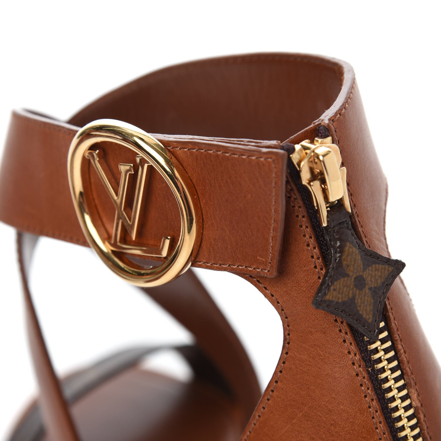 Louis Vuitton Calfskin Monogram Horizon Sandal 39 Cognac Brown 32 of 38