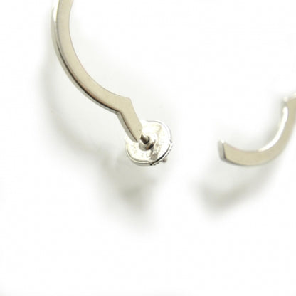 Chanel 18K White Gold Large Profil de Camelia Hoop Earrings 4 of 6