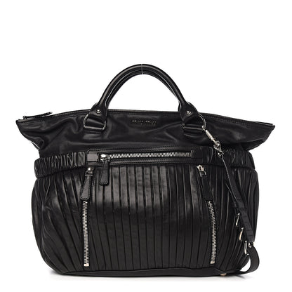 Miu Miu Nappa Plisse Zip Satchel Black 1 of 11
