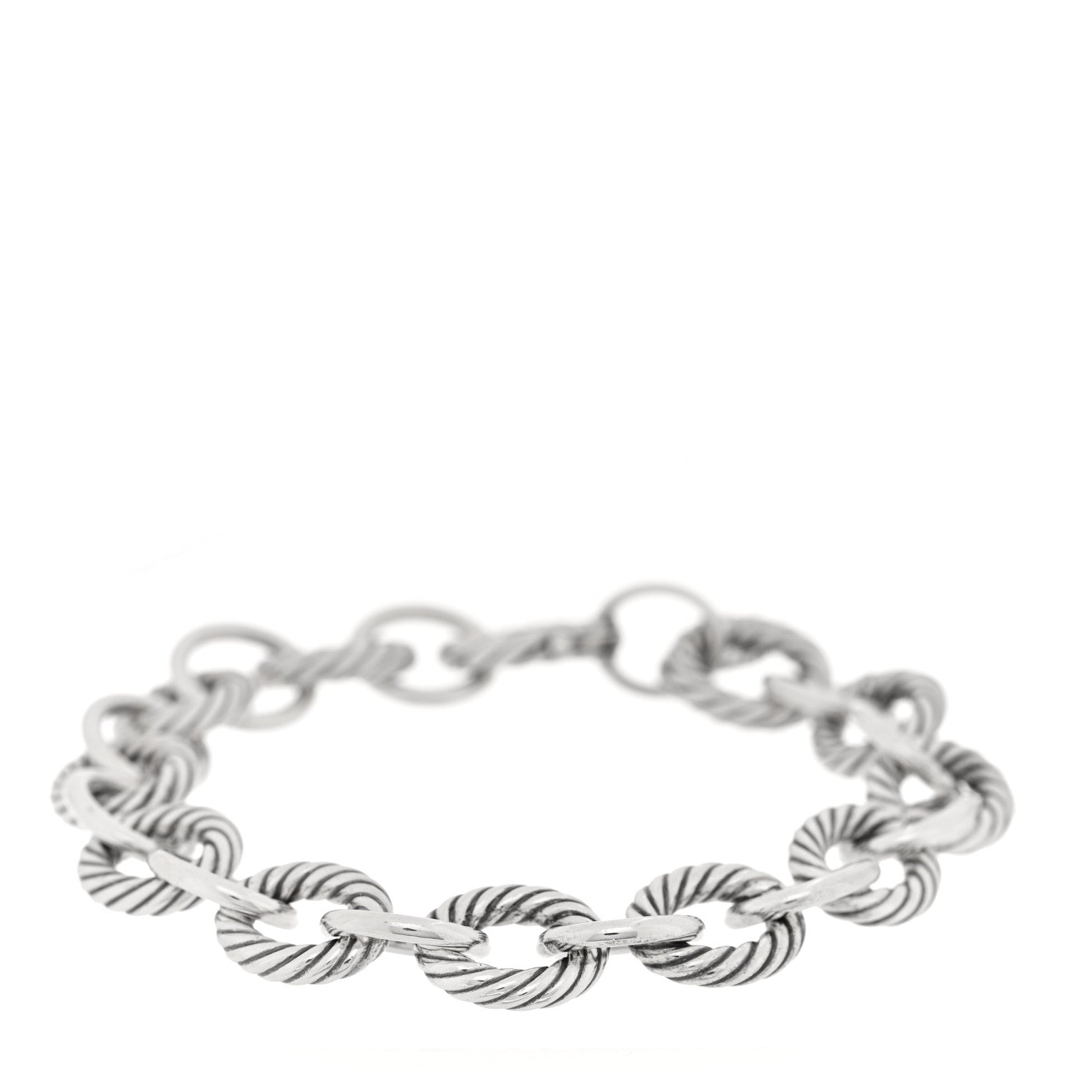 David Yurman Sterling Silver 10mm Medium Oval Link Bracelet 1 of 3