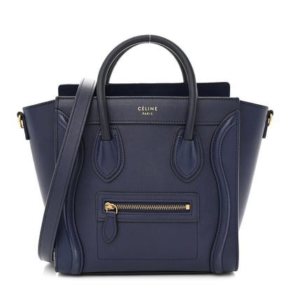 Celine Smooth Calfskin Nano Luggage Navy Blue 1 of 14
