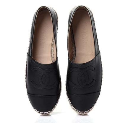 Chanel Lambskin CC Espadrilles 38 Black 6 of 13