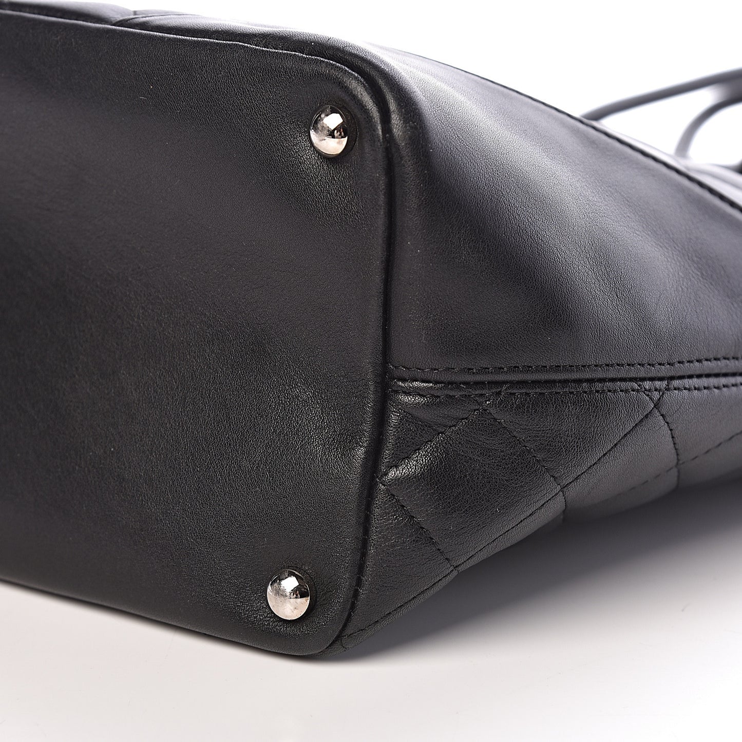 Calfskin Quilted Medium Cambon Tote Black