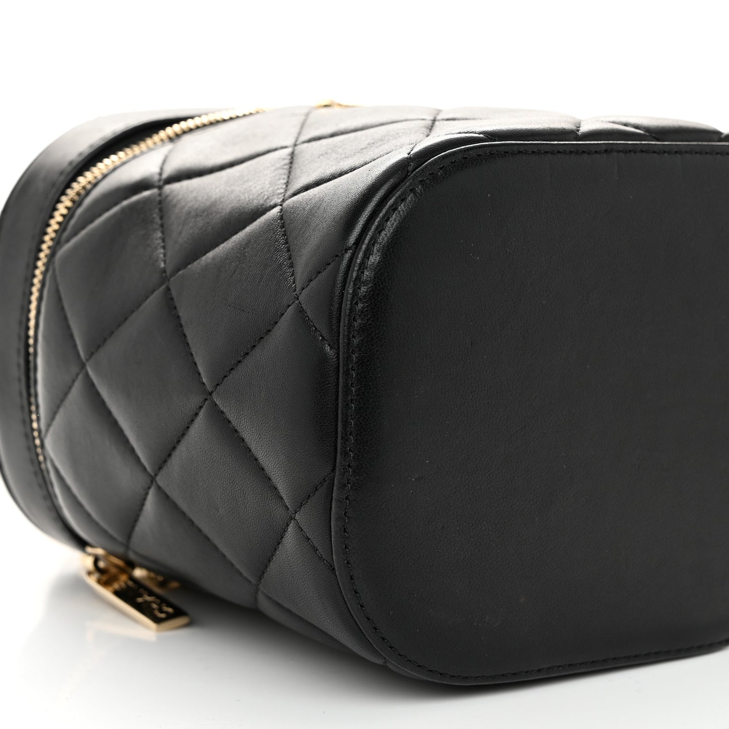 Lambskin Quilted Trendy Vanity Case Black
